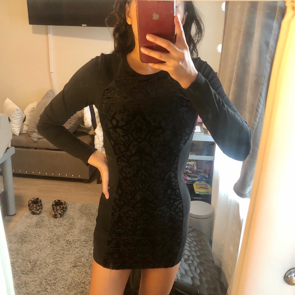 tight black stretchy dress